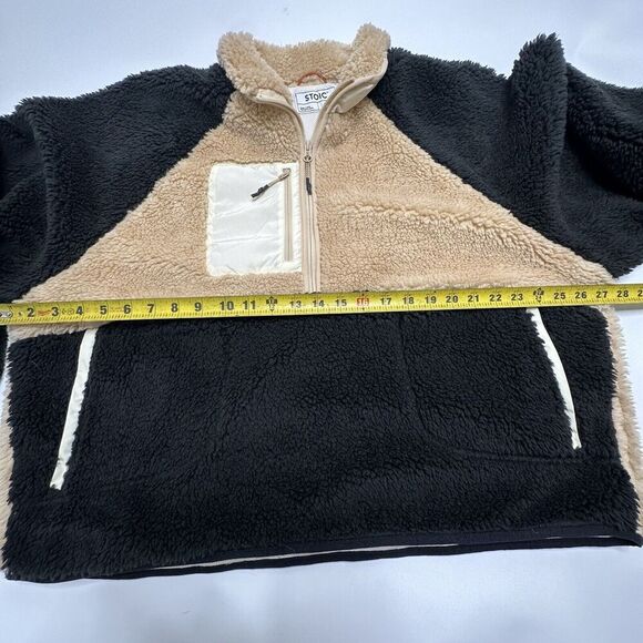 STOIC 1/2 Zip Sherpa Pullover brown black sweater Size XL High Pile Fleece MTN - Picture 8 of 14